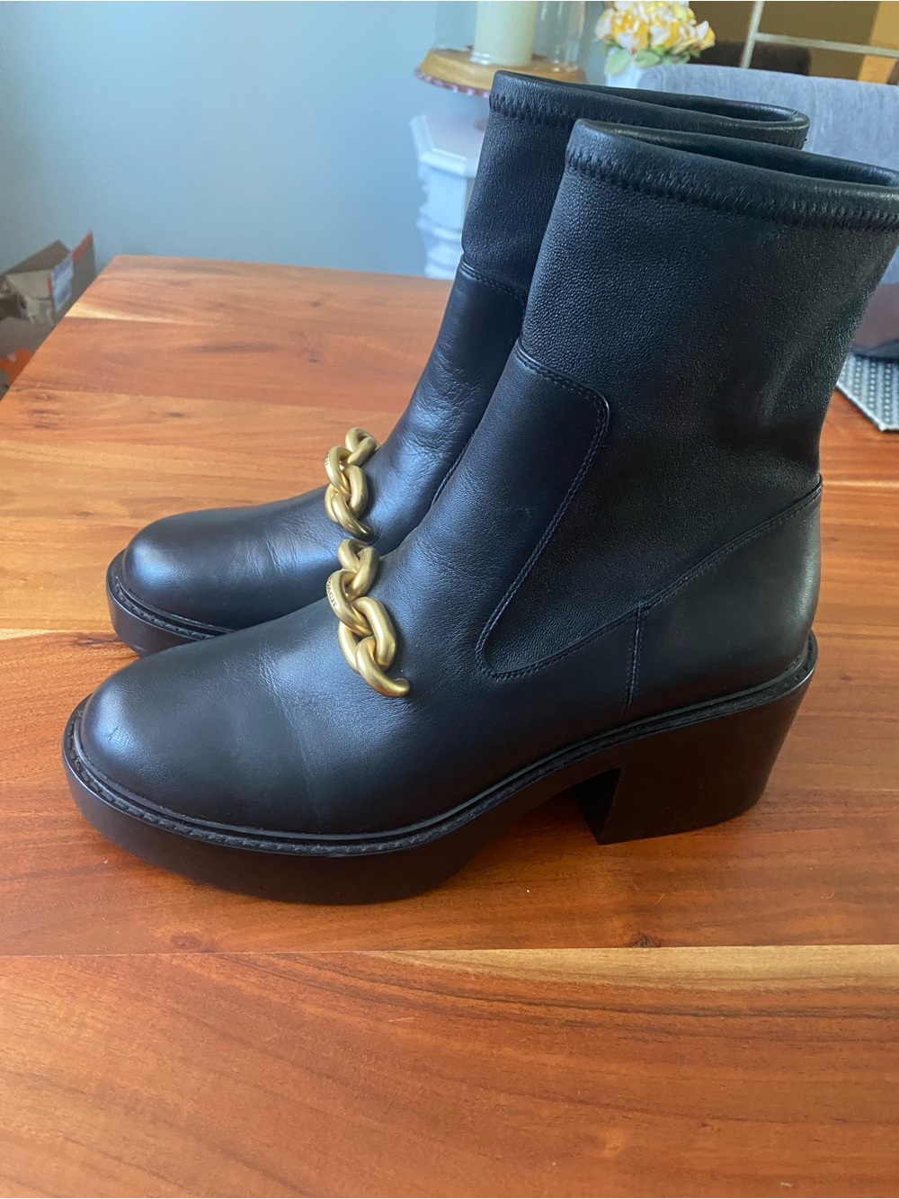 COACH Kenna Boots Black Leather Platform Ankle Bootie size 11 leather - Picture 3 of 15